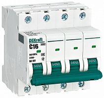 Выключатель автоматический DEKraft ВА-103 4п 16А C 6кА картинка